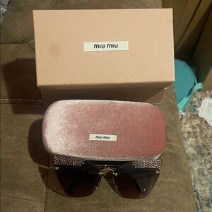 Miu Miu Sunglasses - Black and Gold and Pink